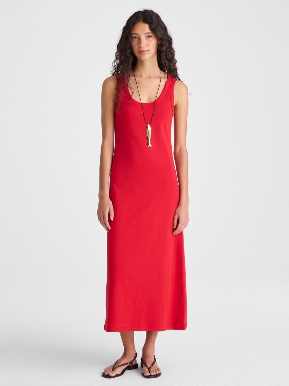 Madewell Scoopneck Tank Maxi Dress in Compact Cotton